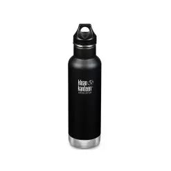 Klean Kanteen Classic Vacuum Insulated Loop Cap 592 Ml Stainless Steel Water Bottle -Outdoors Shop klean kanteen insulated shale black 1