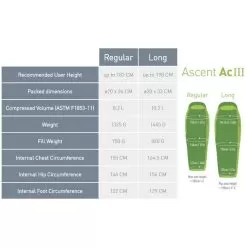 Sea To Summit Ascent AcIII Sleeping Bag 17 Sea To Summit Ascent AcIII Sleeping Bag -Outdoors Shop sea to summit size chart ascent aciii