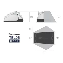 Sea To Summit Telos TR2 Plus Trekking Tent -Outdoors Shop telos plus twoperson freestanding ultralight backpacking tent grey dimensions graphic
