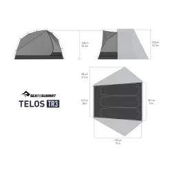 Sea To Summit Telos TR3 Trekking Tent -Outdoors Shop telos threeperson freestanding ultralight backpacking tent grey dimensions graphic